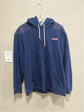 VINEYARD VINES HOODIE MEN SZ XL NAVY BLUE HOODED FLEECE SWEATSHIRT PULLOVER